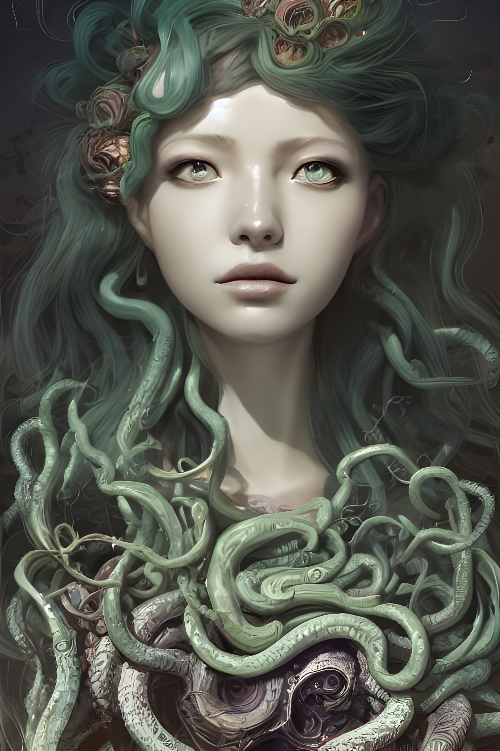 Detailed Medusa Portrait Trending on ArtStation