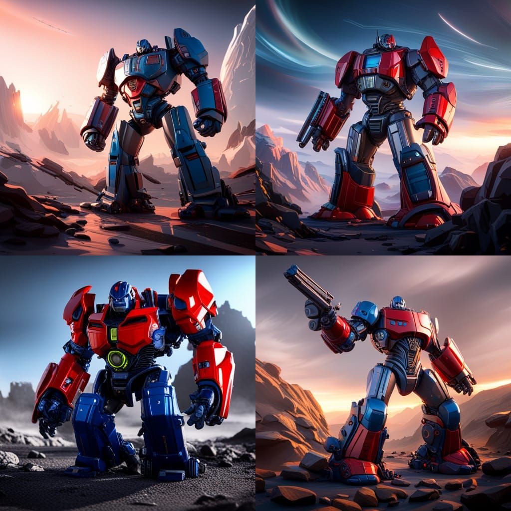 Futuristic Robot Warrior with Polished Metal Details