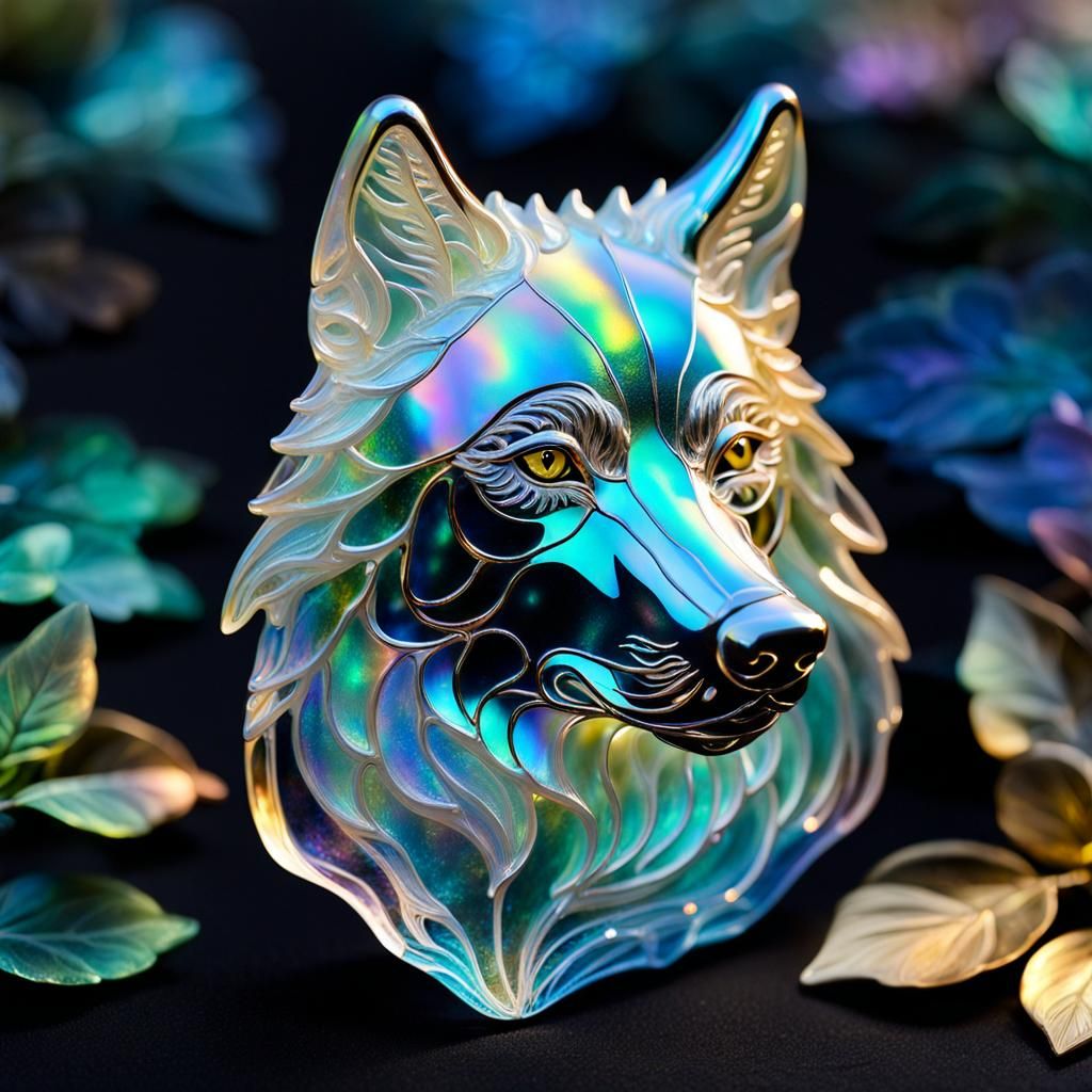 Iridescent Glass Wolf 3