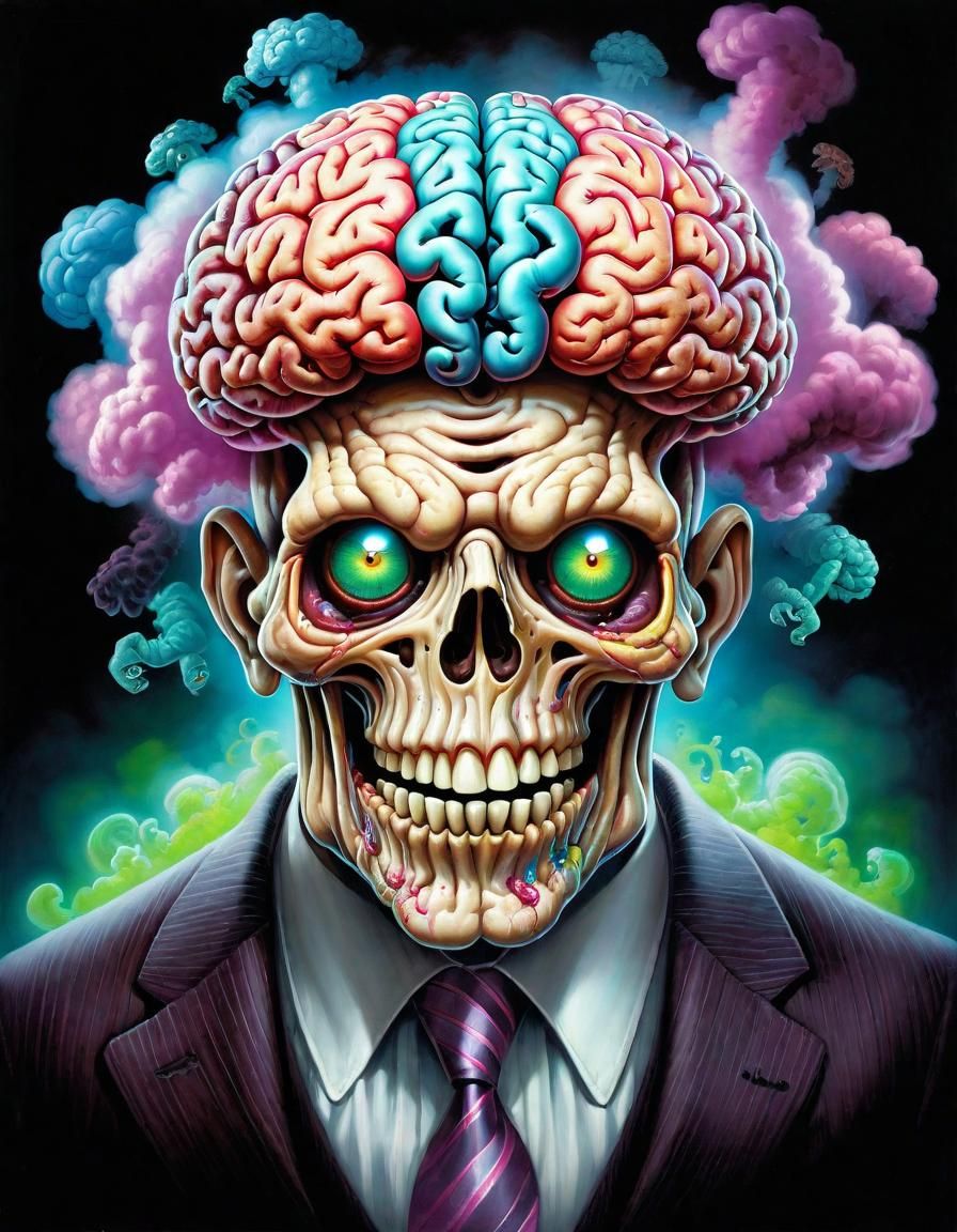 Undead Brain in Epic Fantasy Comic Style