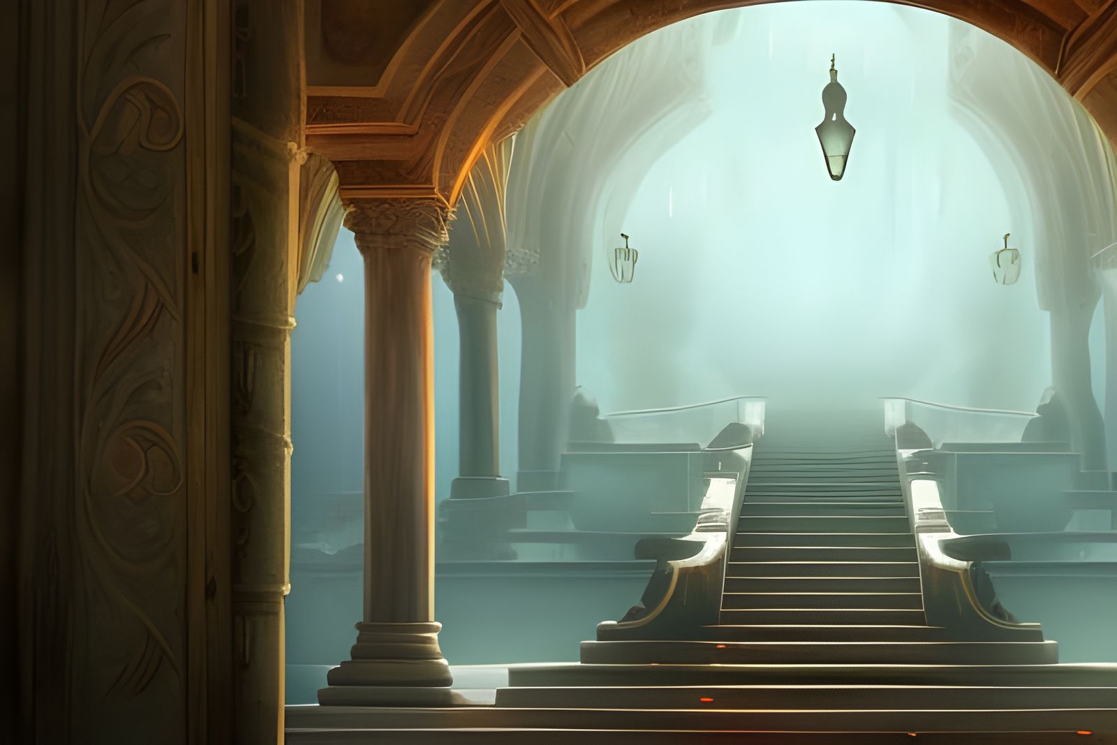 Magical Portal Staircase: Fantasy Concept Art