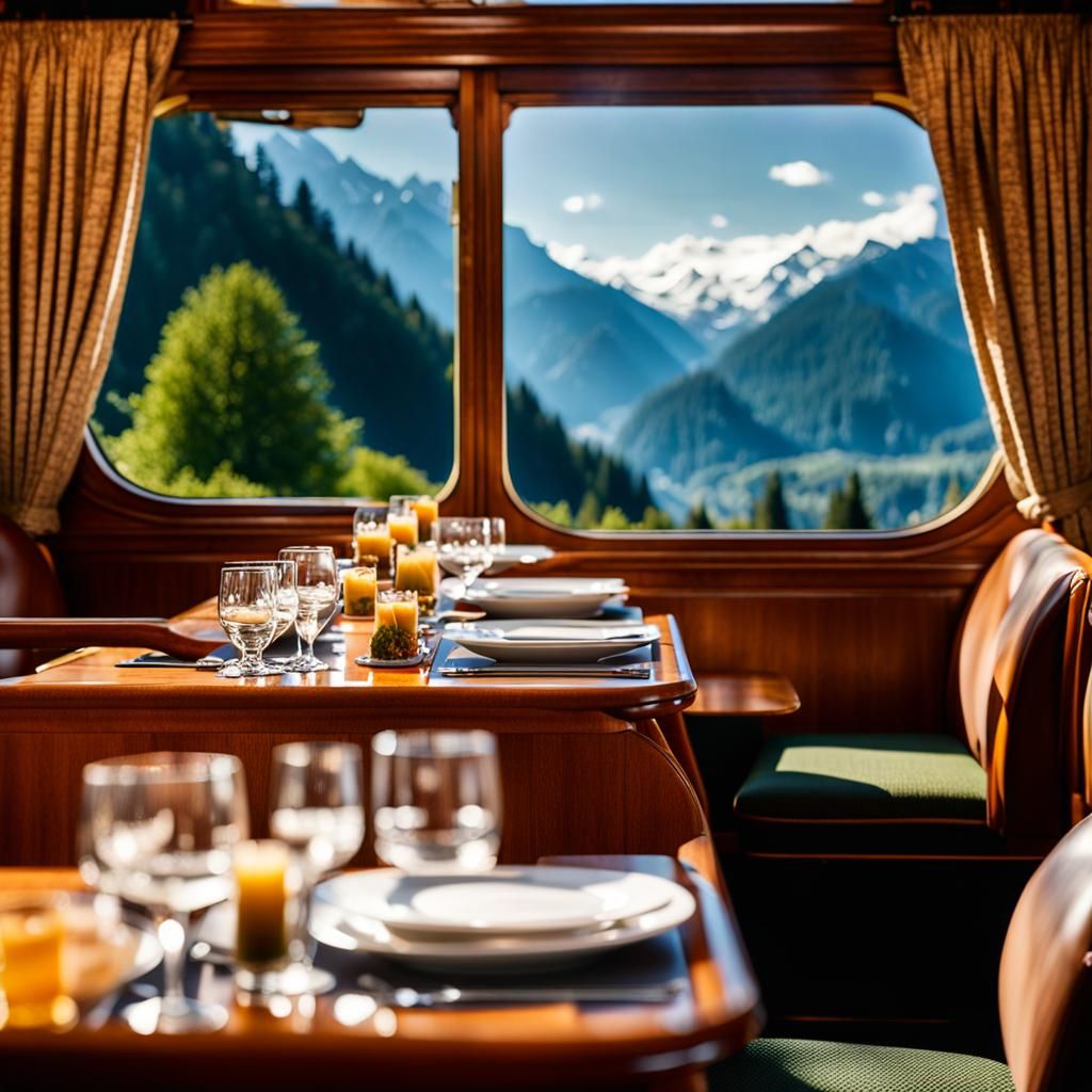 Bavarian Alps Sunset from Orient Express