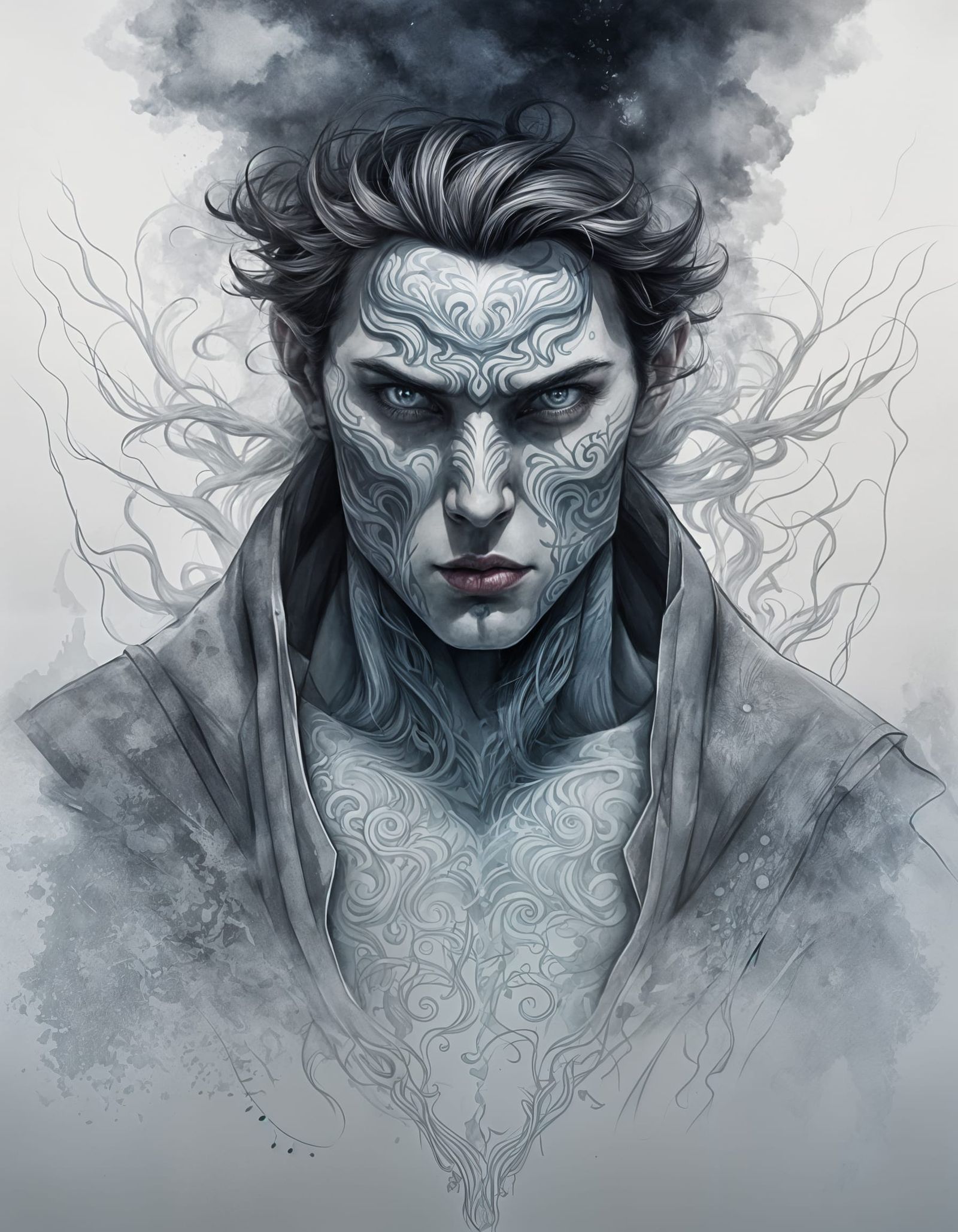 Mystic Character Portrait in Graphic Style