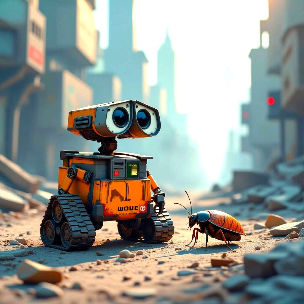 Wall-E and Unlikely Friend in Epic Scene
