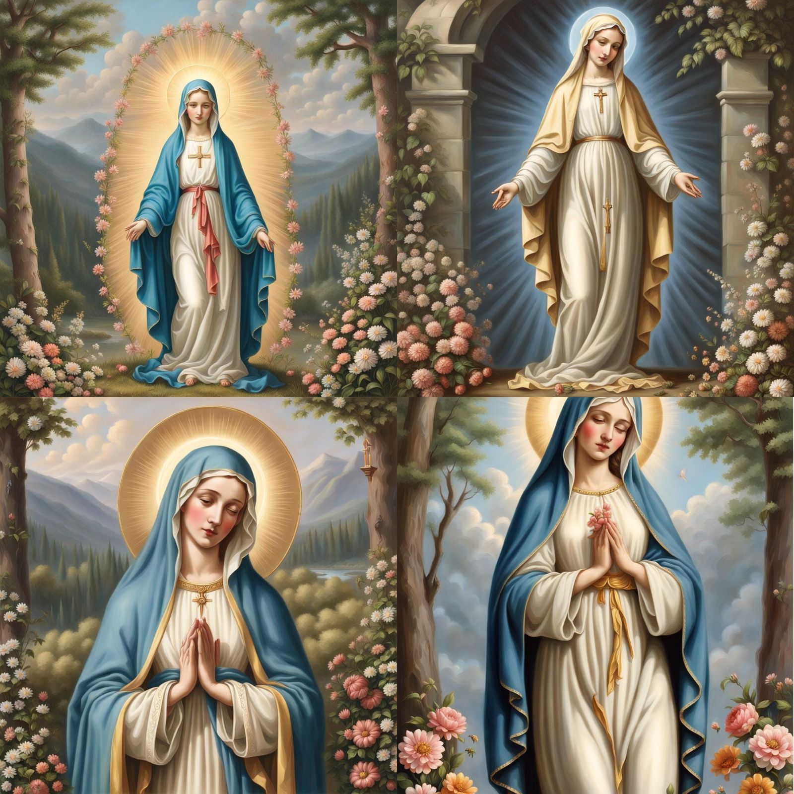 Virgin Mary in Cottagecore Style