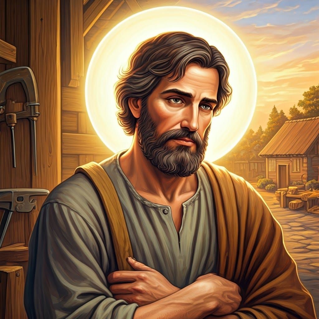 Serene Saint Joseph in Carpenter's Harmony