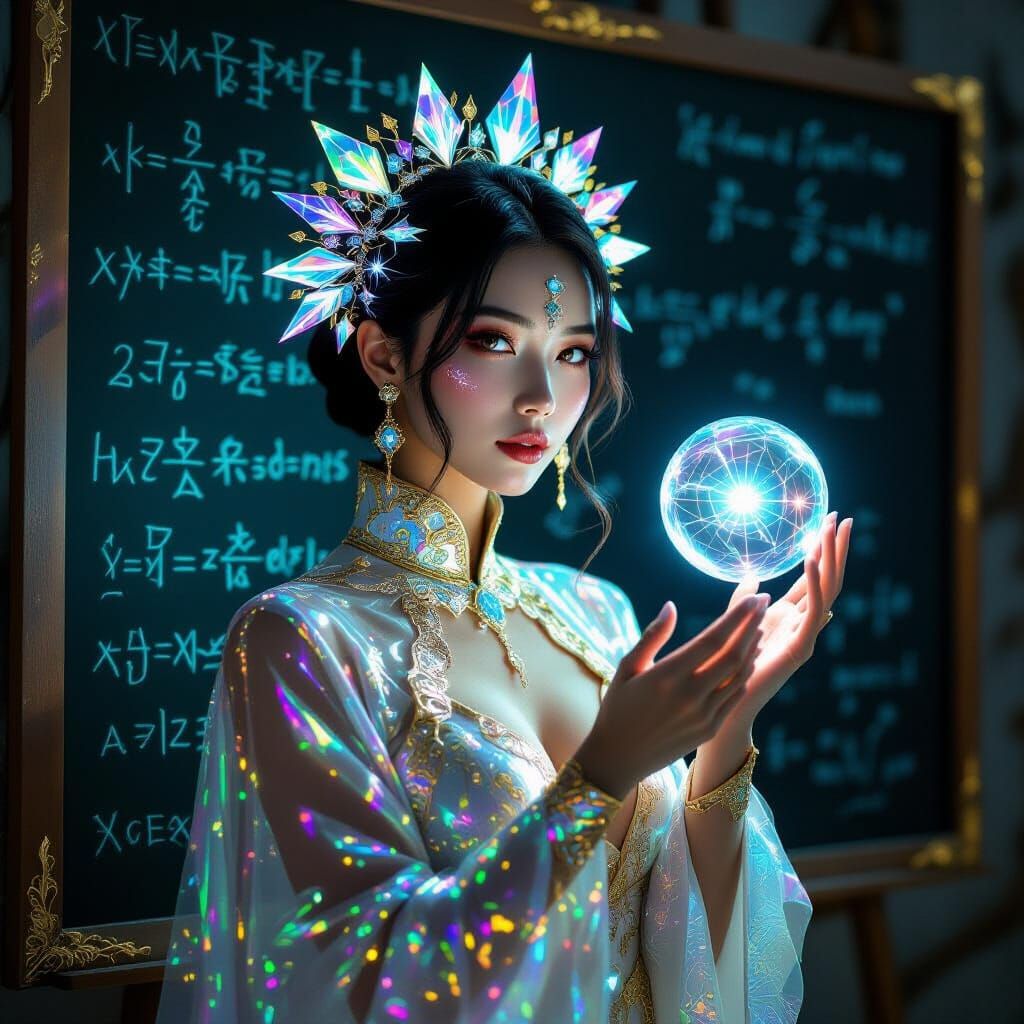 Futuristic Oracle Woman of Prismatic Light