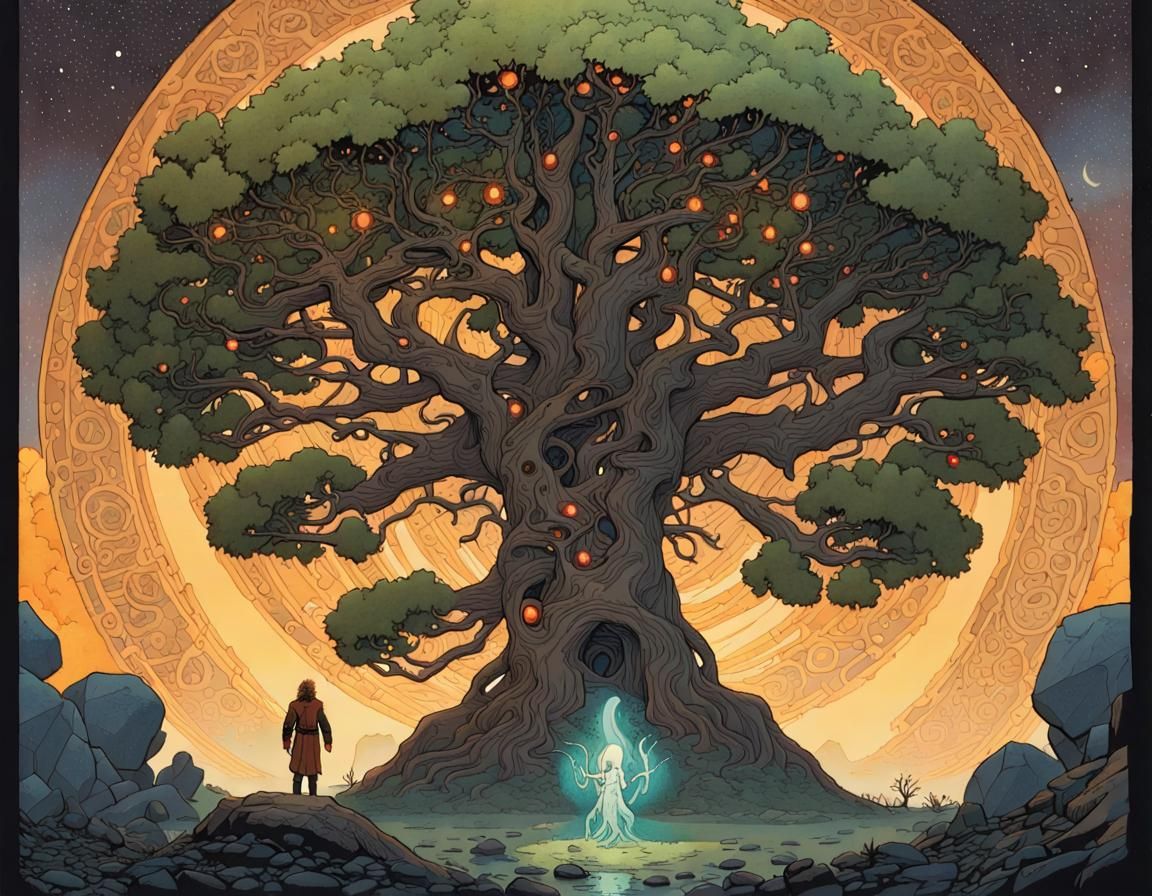 Yggdrasil Cosmic Tree Illustration