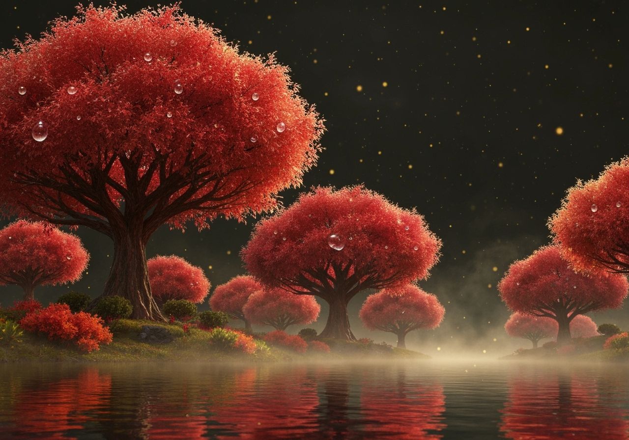 Magical Giant Autumn Garden in Moody Mist