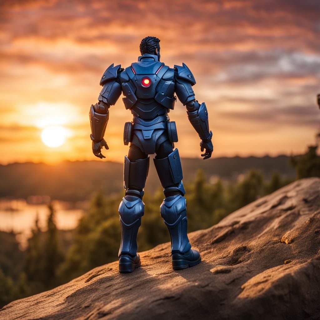 Majestic Action Figure Sunset Silhouette