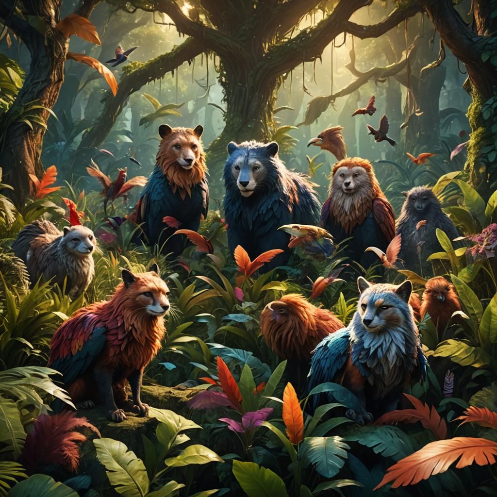 Lush Terra Ultima: A Fantastical Animal Encounter