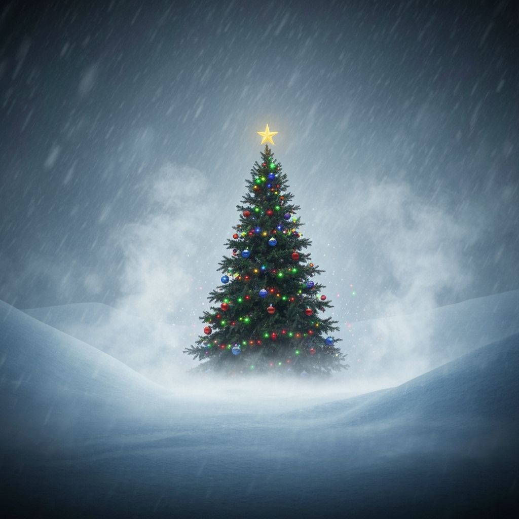 Christmas Tree In A Blizzard