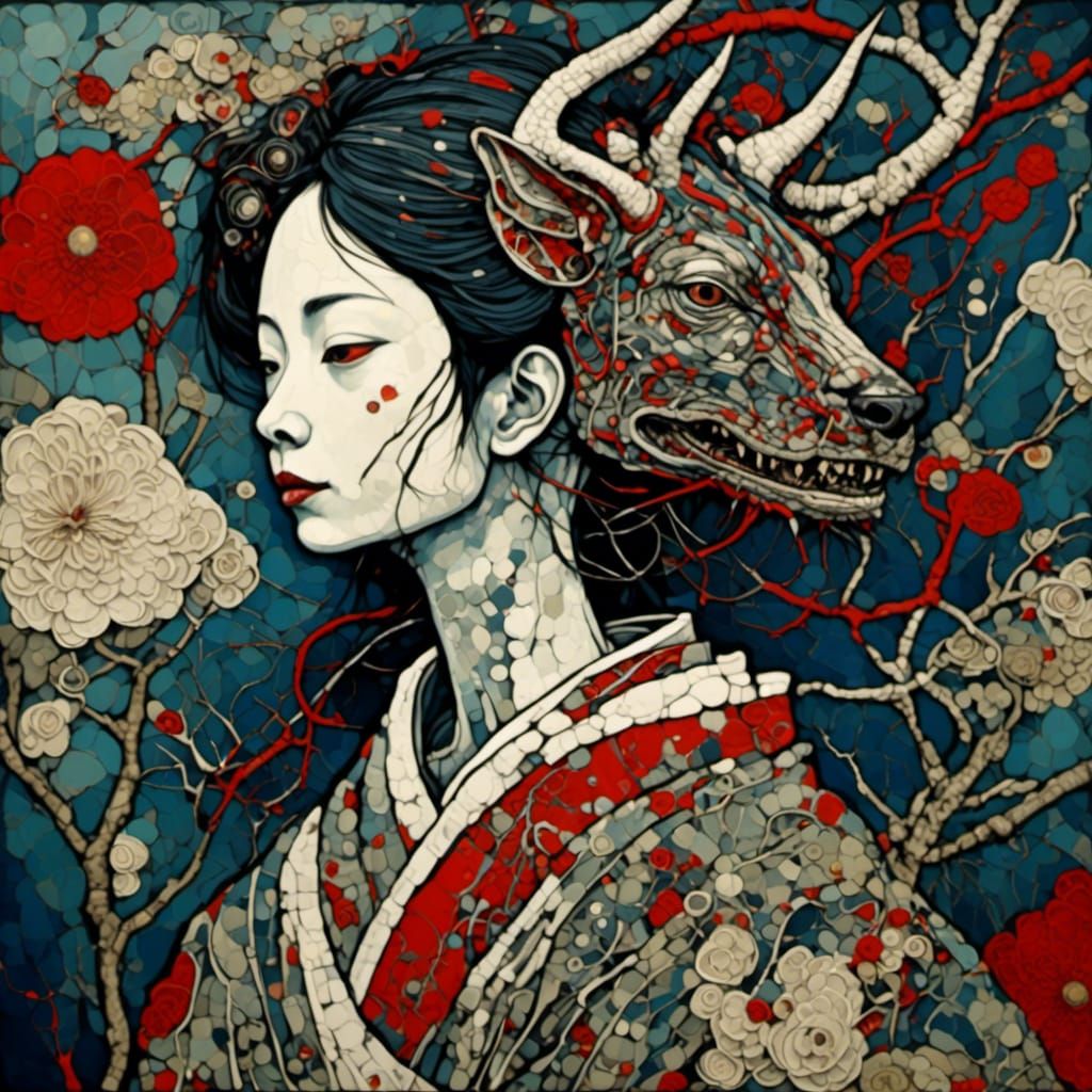 Elegant Geisha in Traditional Style