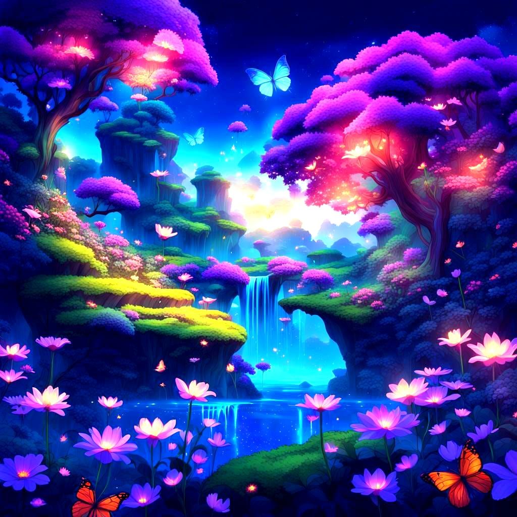 Viral anime nature wallpaper in 4K quality in the style of d...