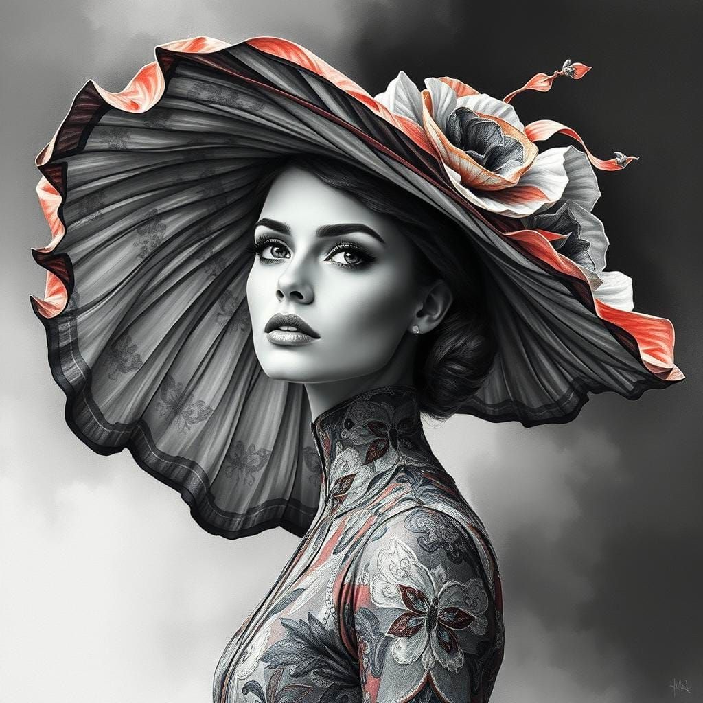 High Fashion Hat in Dreamy Impressionist Style