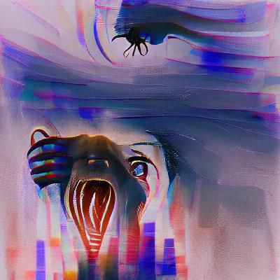 Expressive Portrait of Fearful Face