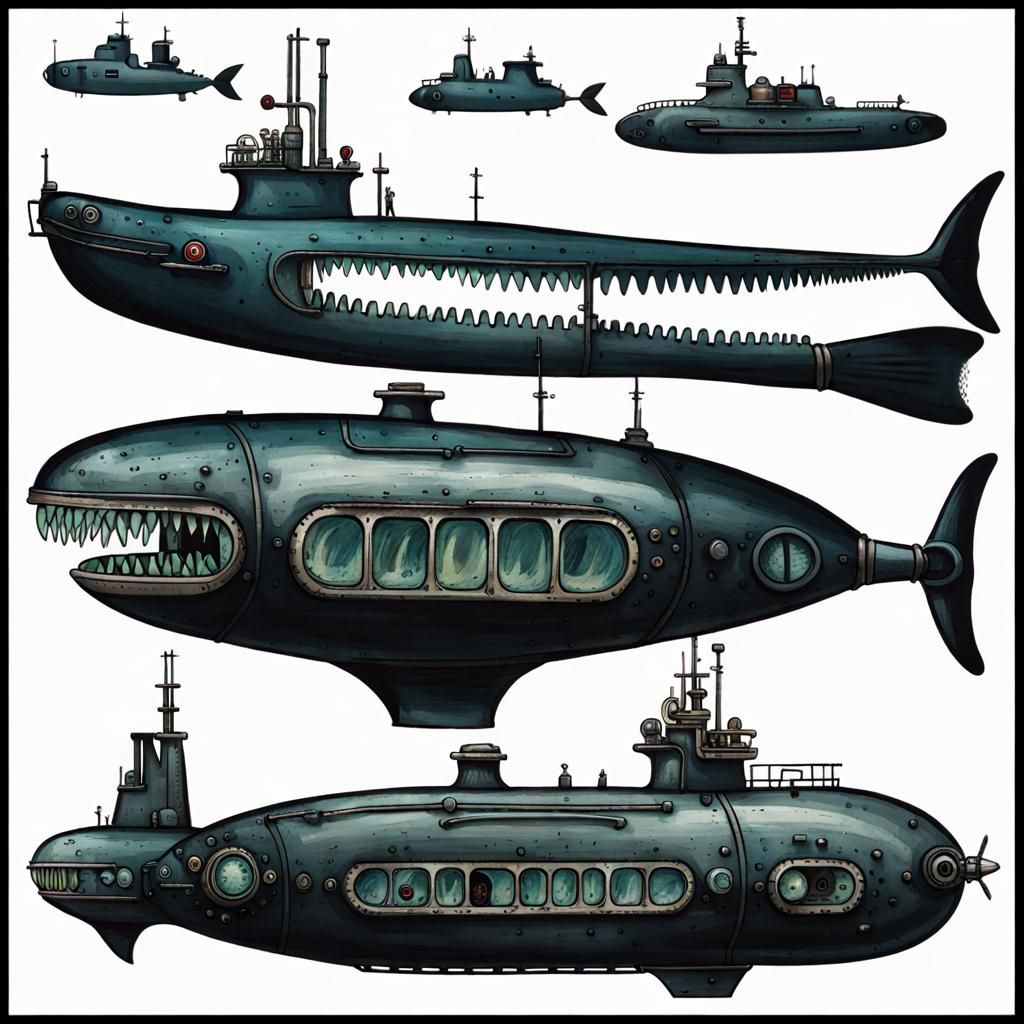 Deep Sea Horror Submarine Concept Art