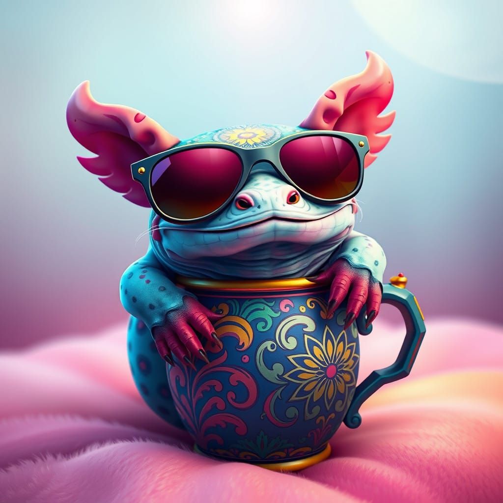 Axolotl in Sunglasses, Lounge Mug Scene
