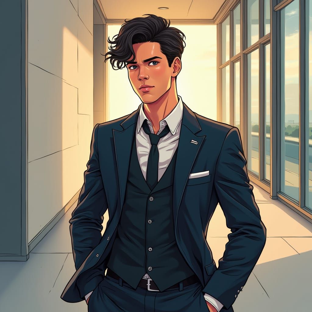 Confident Young Man in Modern Attire