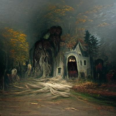 Haunted Woods Lead to Gothic Horror House