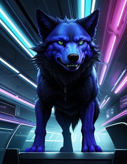 Alien Wolf Operates Futuristic Bus in Vibrant Concept Art