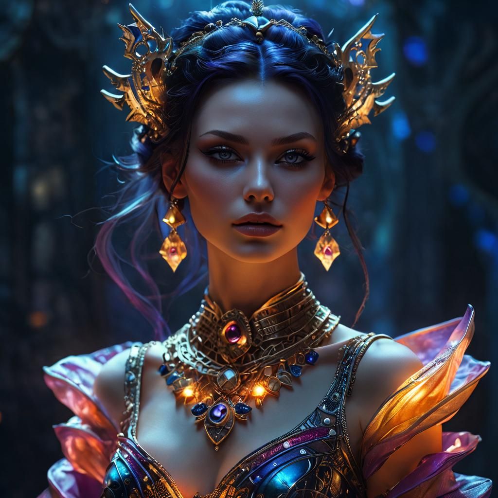 Fantasy Priestess Portrait in Dark Gothic Style