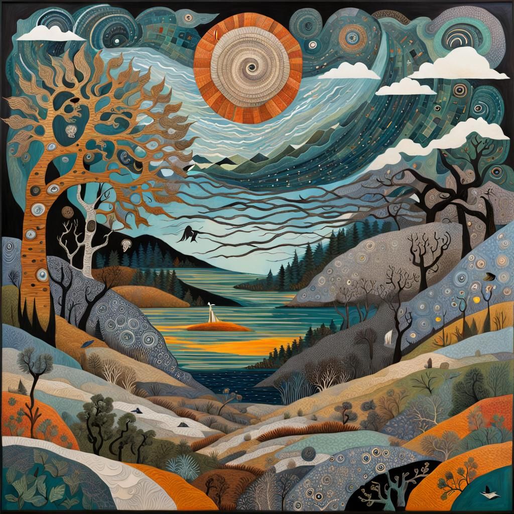 Wind Panic Attack: Whimsical Detailed Artwork