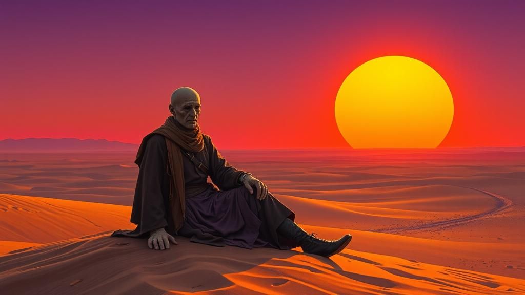 Paul Atreides in Arrakis: Surreal Desert Still Life