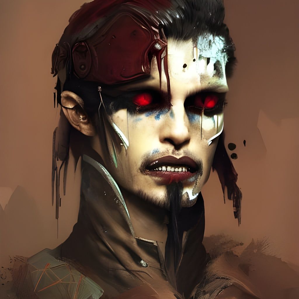 Vampire Pirate Portrait in Detailed Fantasy Art Style