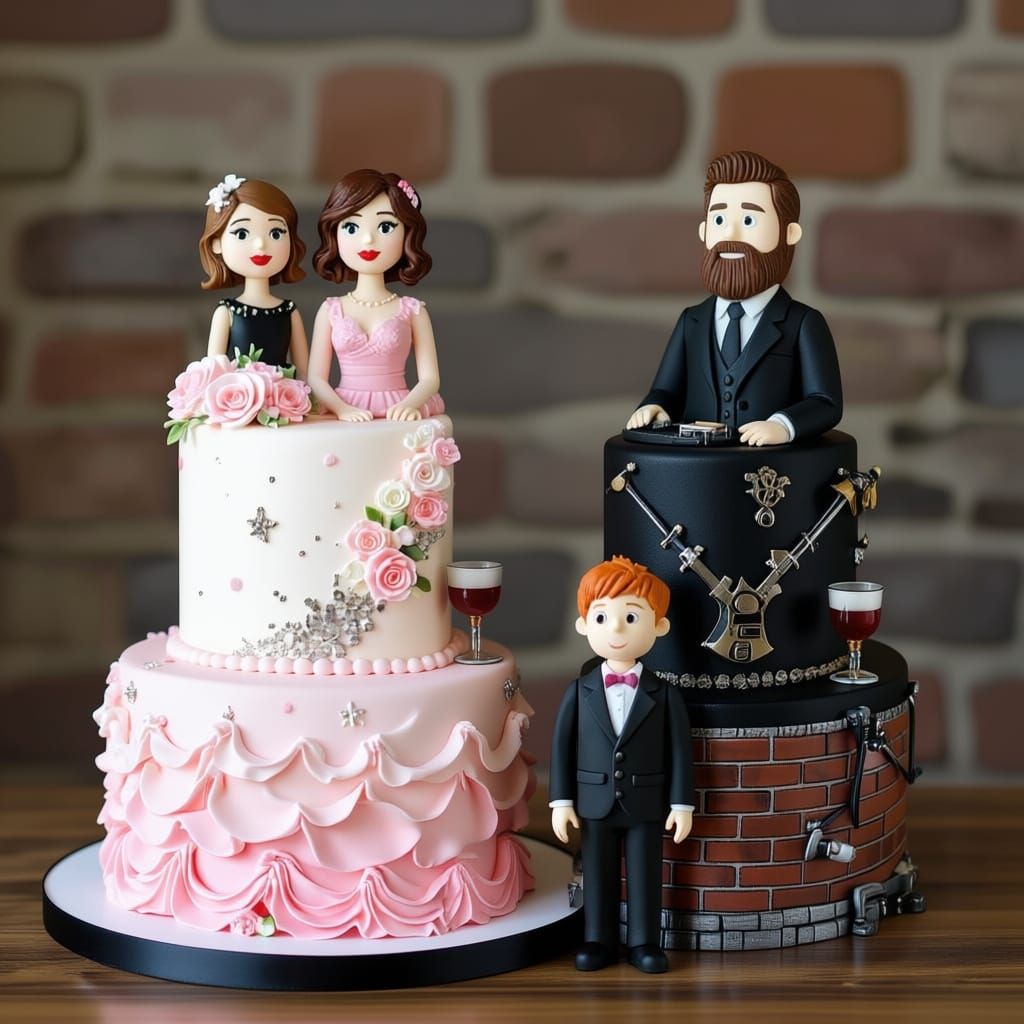 Unique 25th Anniversary Cake: Feminine Meets Rock Style