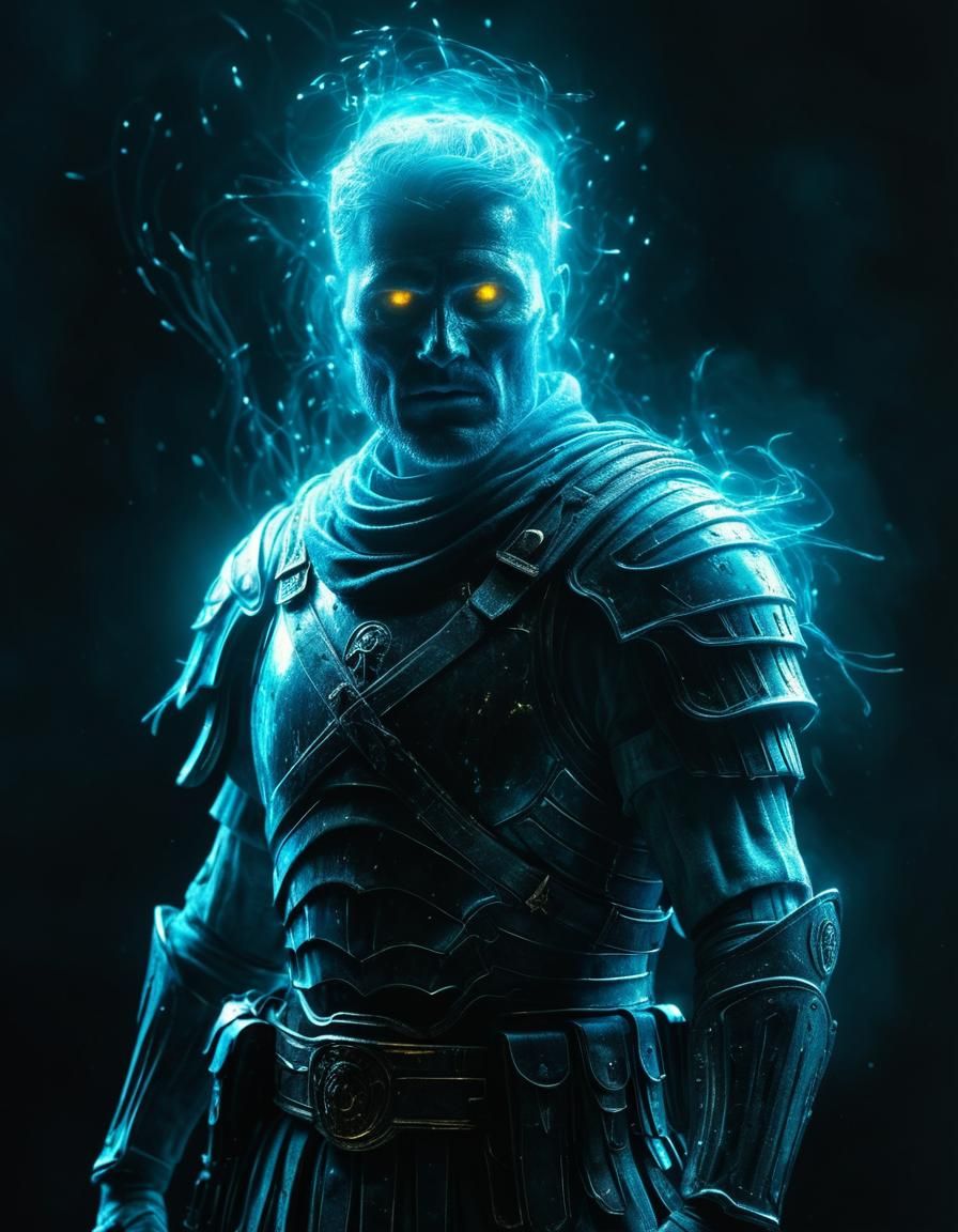 Ethereal Ghost Portrait of Roman Soldier