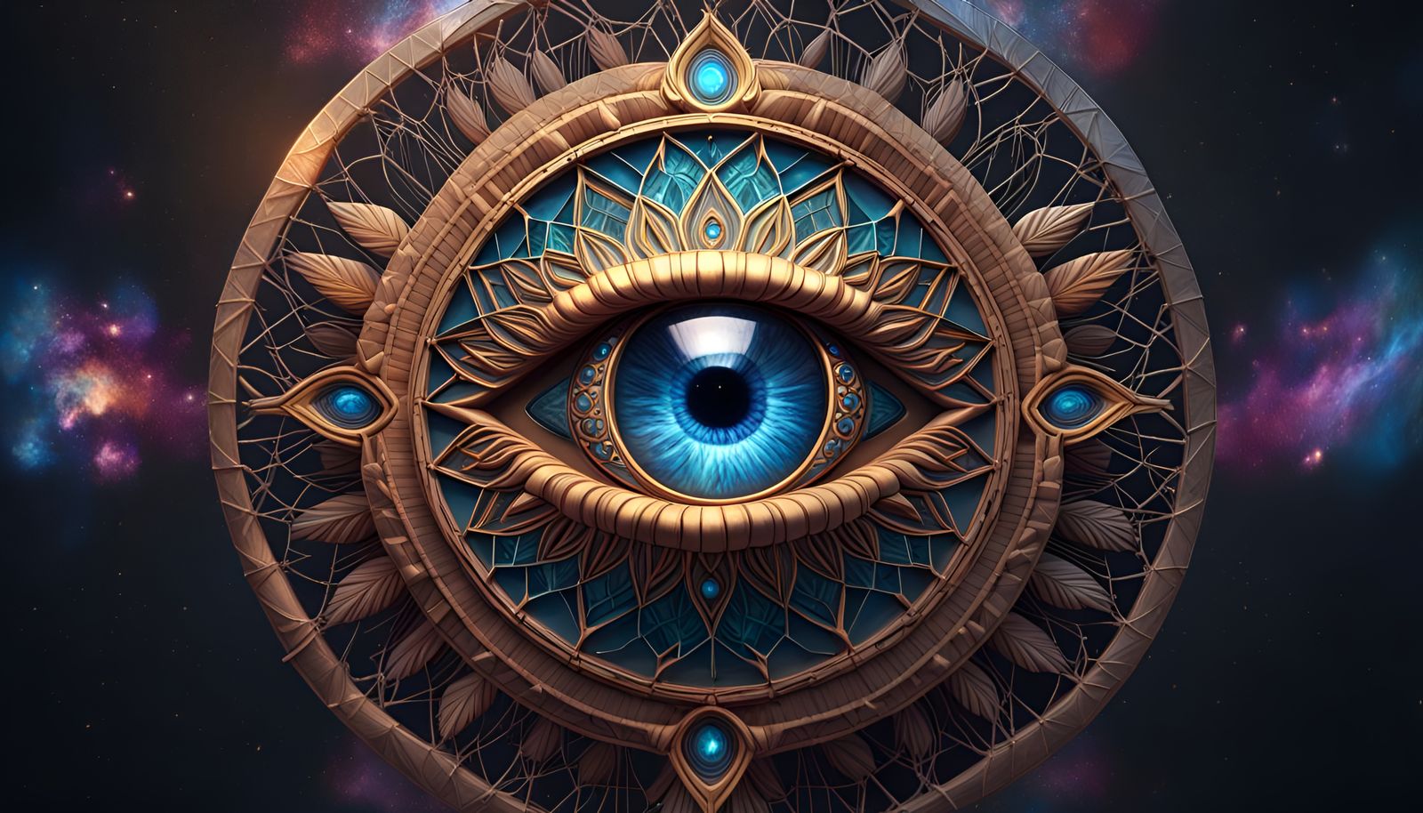 Cosmic Eye of God Mandala in Hyperrealism