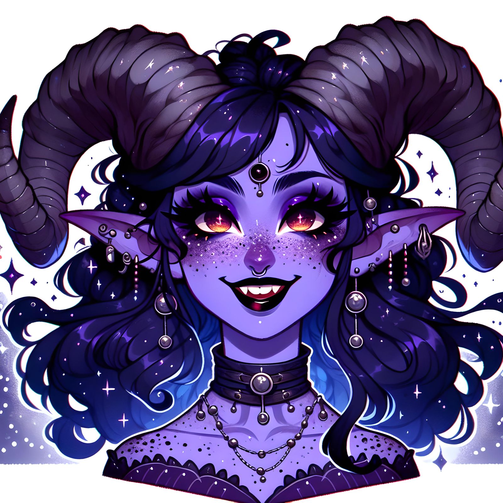 Festive Tiefling Character Illustration