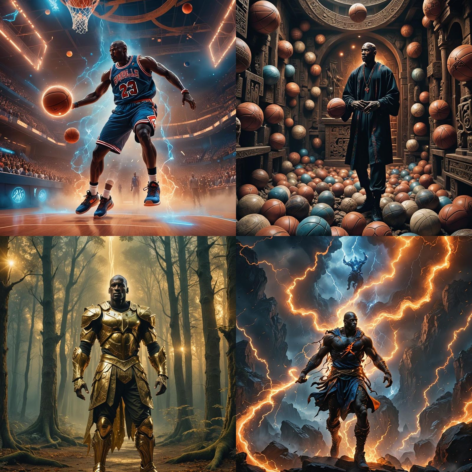 Michael Jordan Detailed Matte Painting