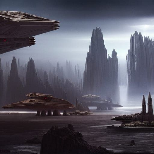 Epic Star Wars Scene in Digital Matte Painting