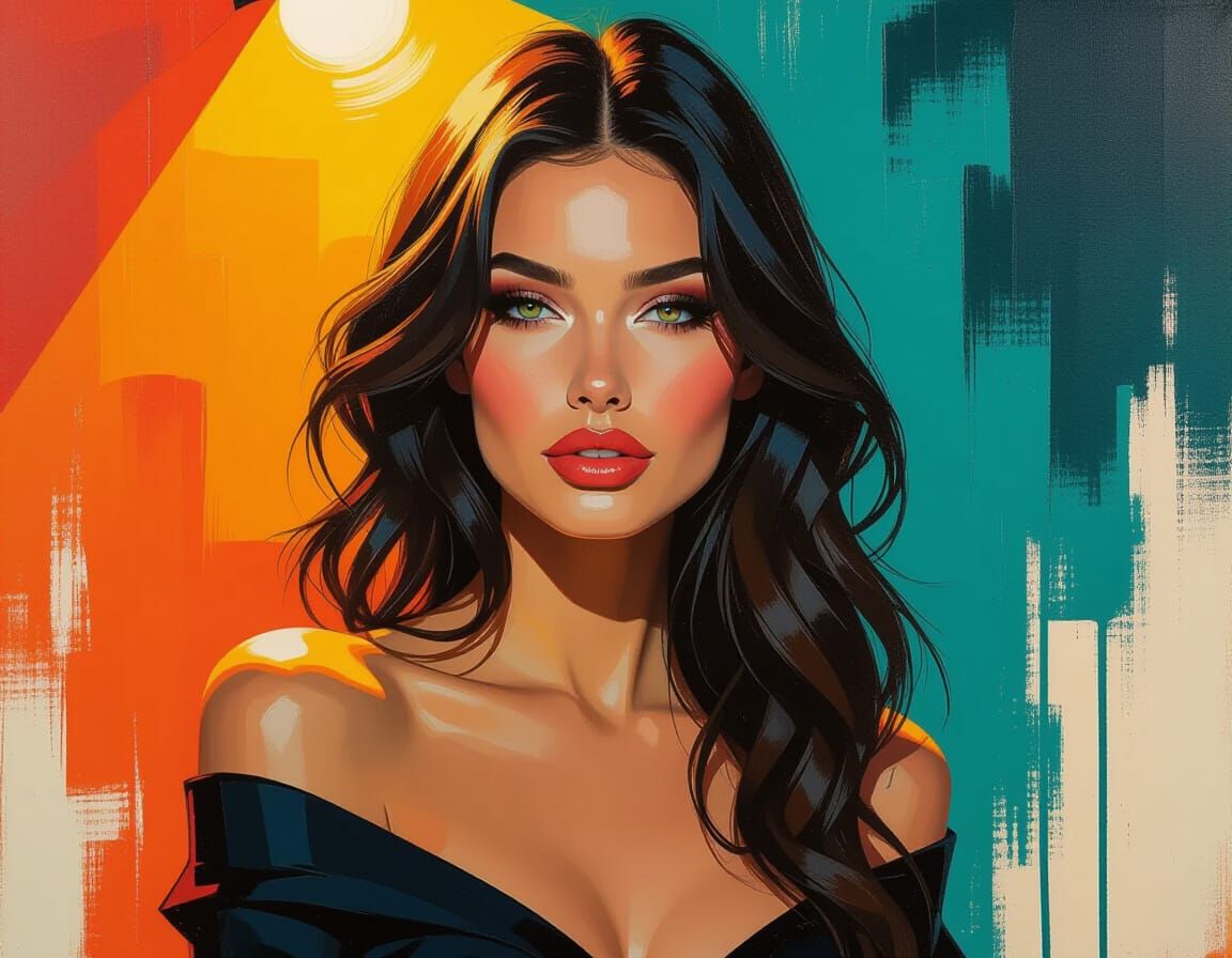 Sensual Model Portrait with Dripping Paint