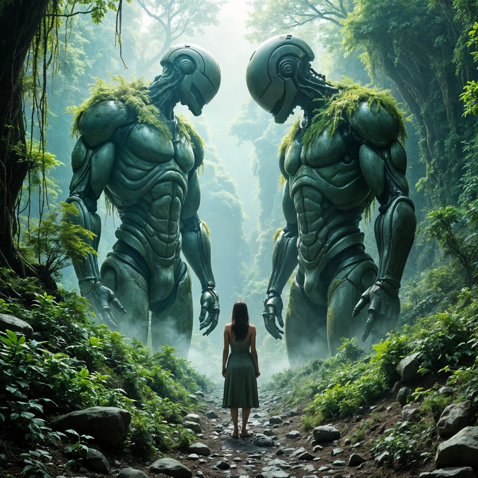 Sci-Fi Jungle Ruins in Photorealistic Style