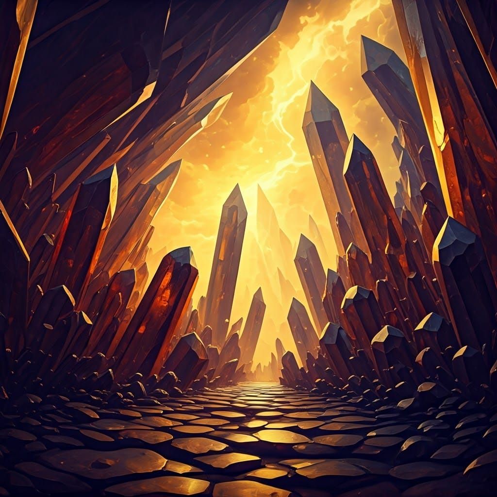 Dark Fantasy Wonderland of Glowing Gemstones