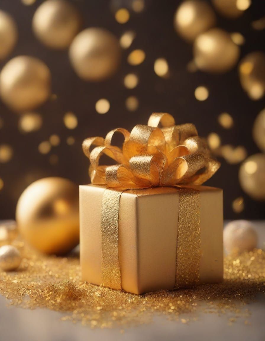 Open Gift Box with Toys and Sparkle in Studio Lighting