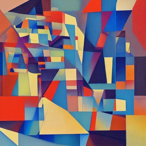 Cubist Landscape in Art Deco Style