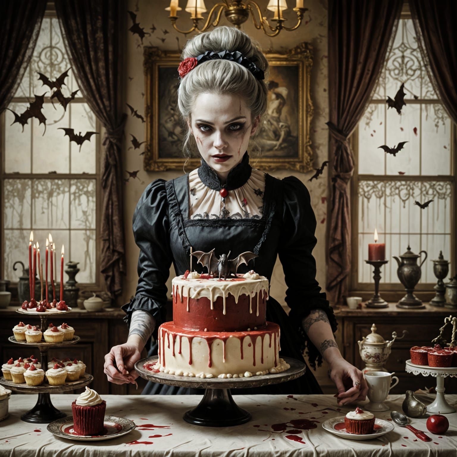 Victorian Vampire Baker in Pastel Hues