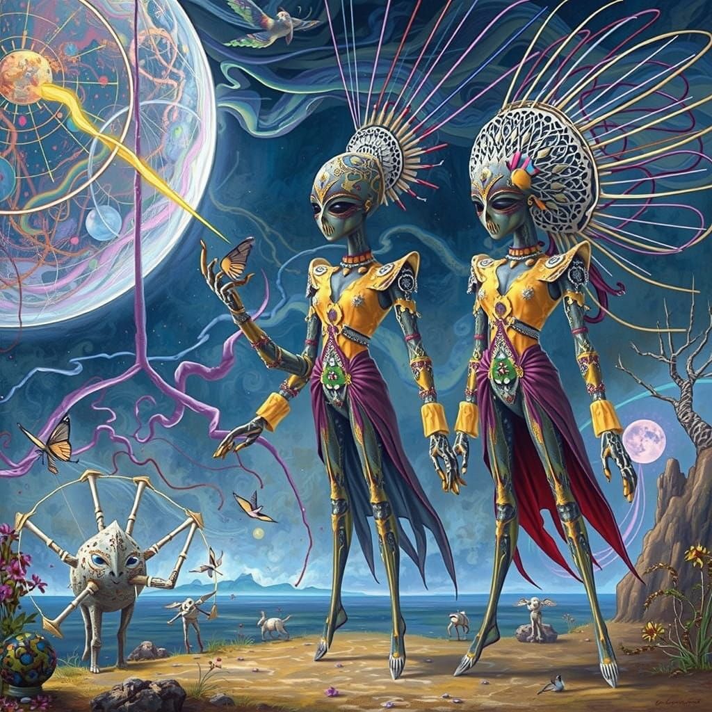 eyes darkly soft clothing 3D origami fractal chromoshadow visible on a wall Is a timebomb ticking? impasto trompe l'oeil...