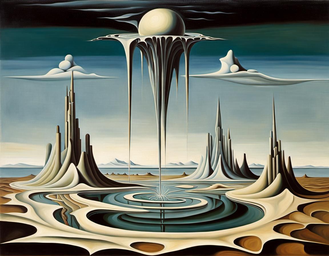 Surreal Melting Chaos: An Oil Painting Masterpiece