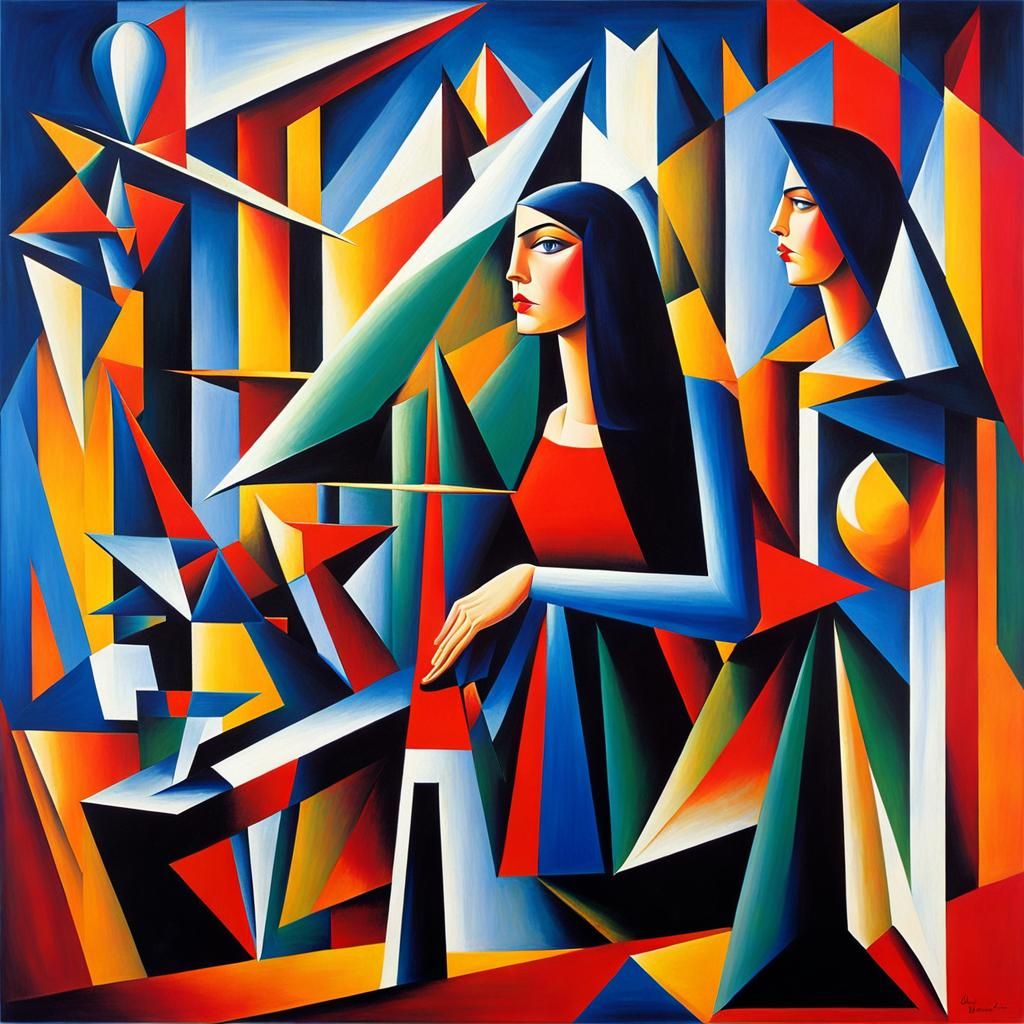Abstract Cubist Symbolism: Fear and Willingness