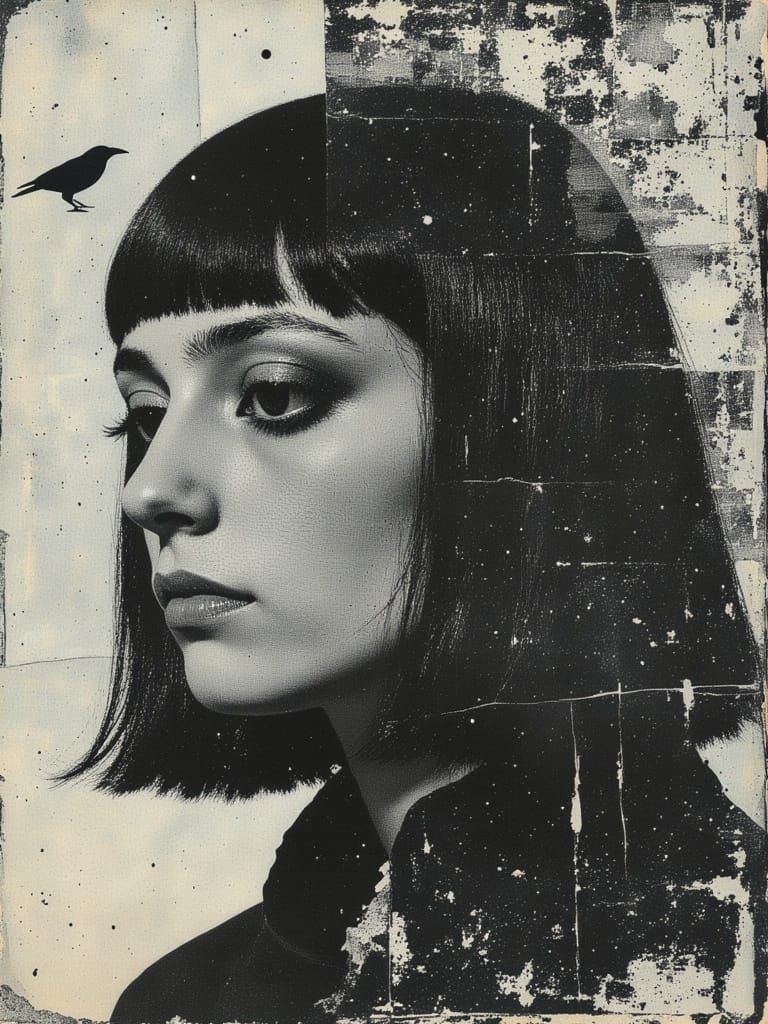 Ethereal Young Woman in Dreamlike Painterly Abstraction