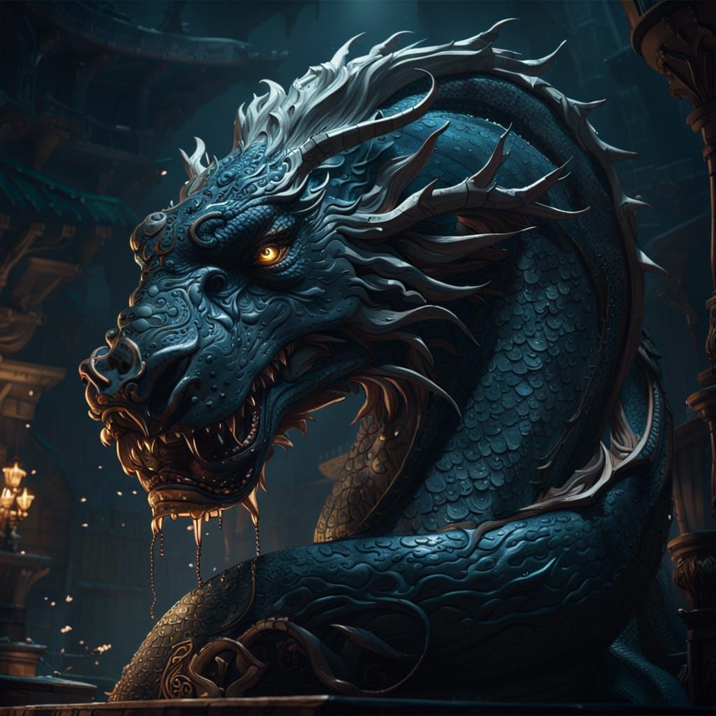 Jörmungandr Concept Art in Dark Fantasy Style