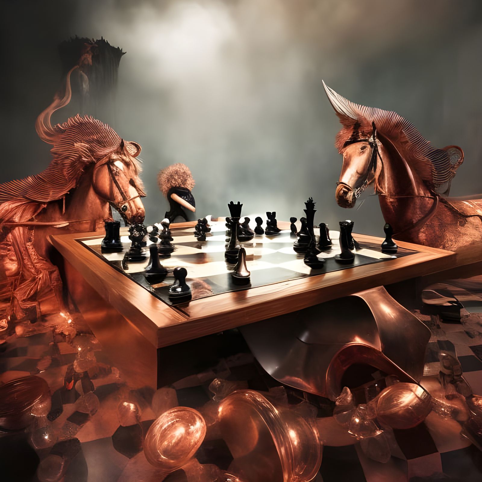 Eldritch Chess Game in Paranormalpunk Style