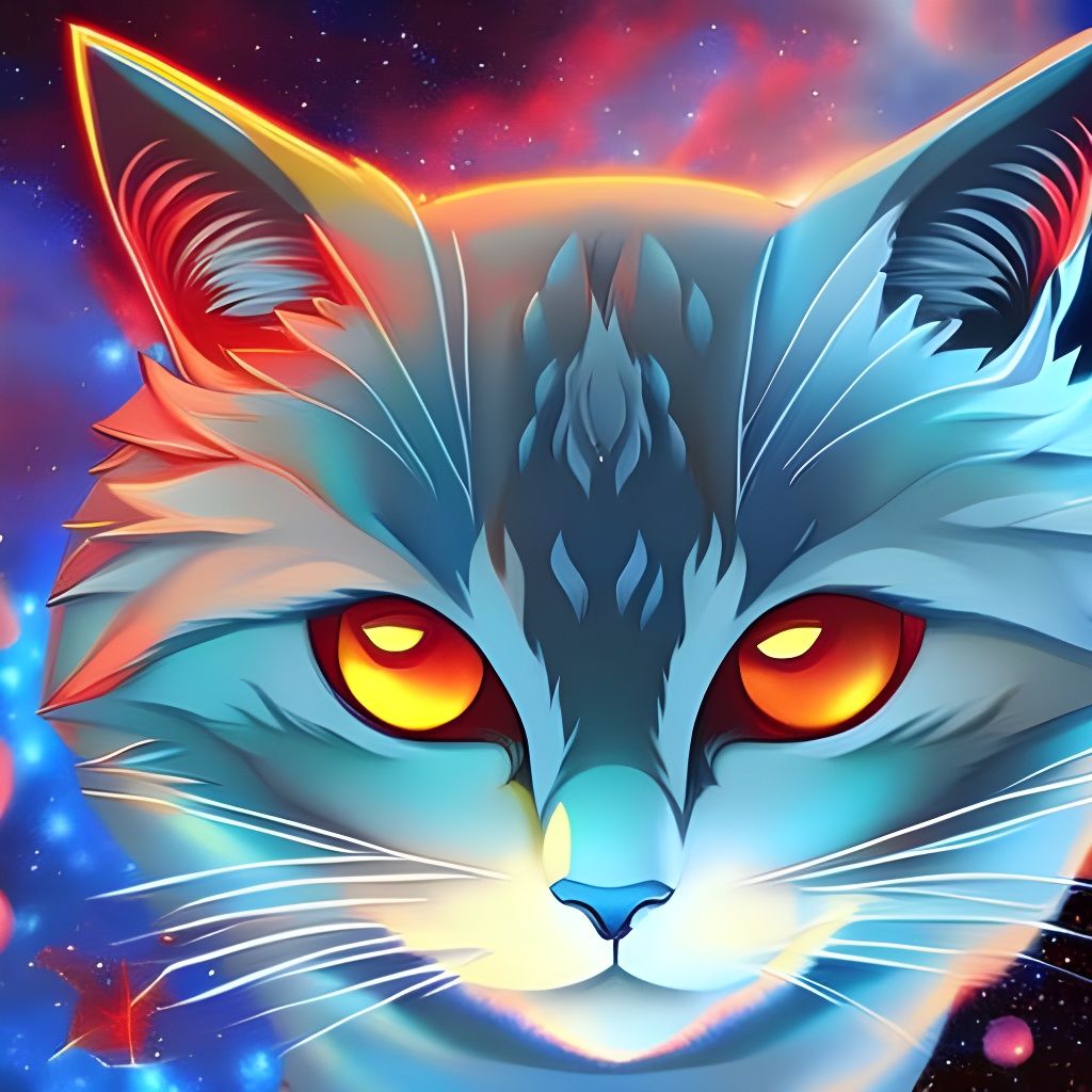 Cat Eyes Reflecting a Deep Blue Universe