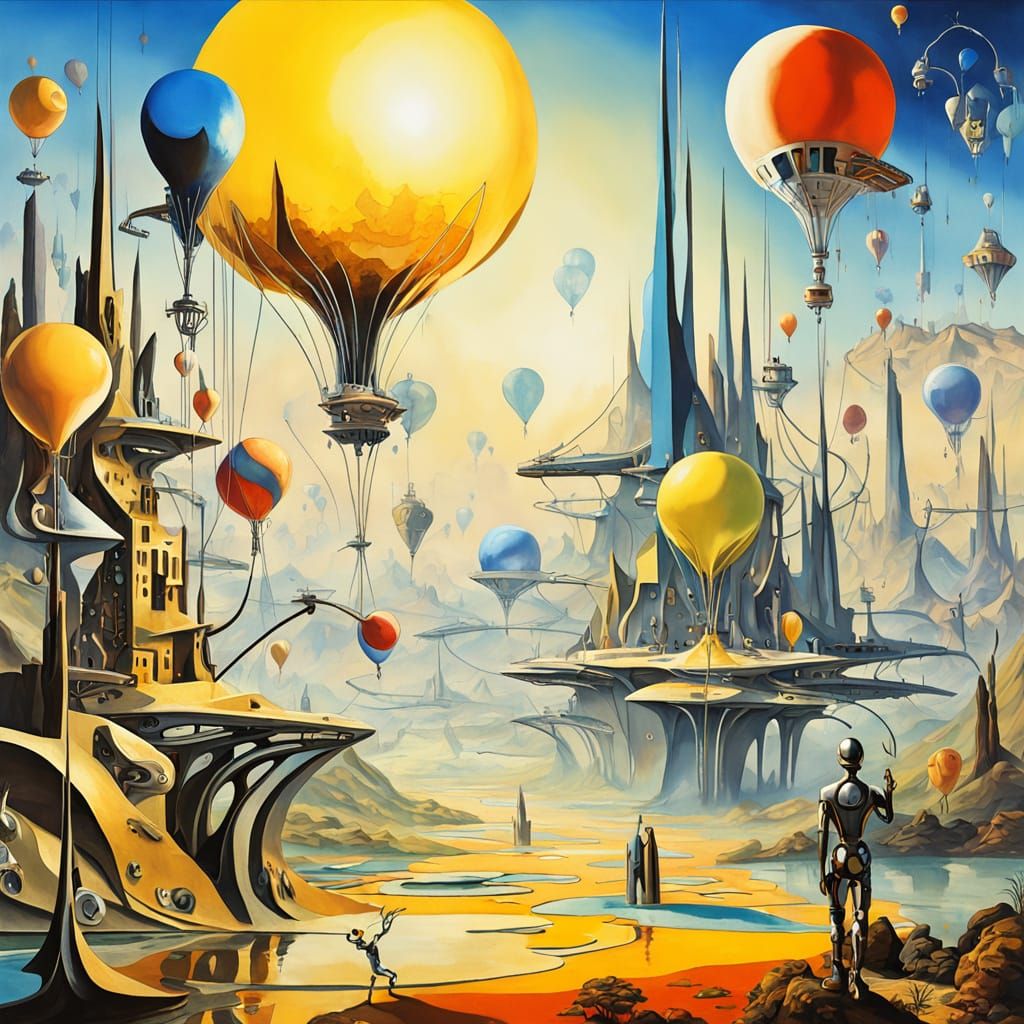 Surreal Alien Frogscape in Biomechanical Punk Style