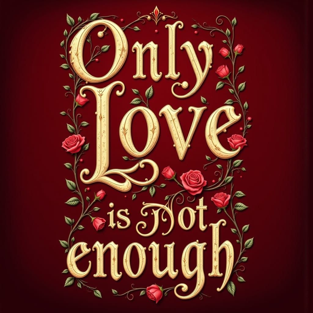 Elegant Script Typography with Floral Accents